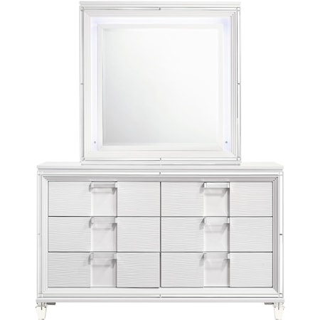 Youth Dresser & Mirror Set White