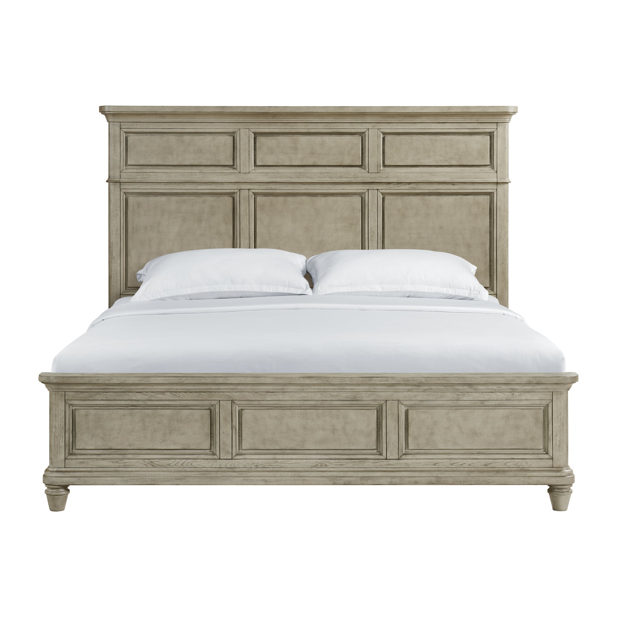 Elements International Whit-Ash King Panel Bed