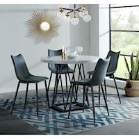 Transitional 5-Piece Round Counter Height Dining Set
