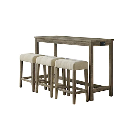 Transitional Counter Height Dining Set with USB Ports