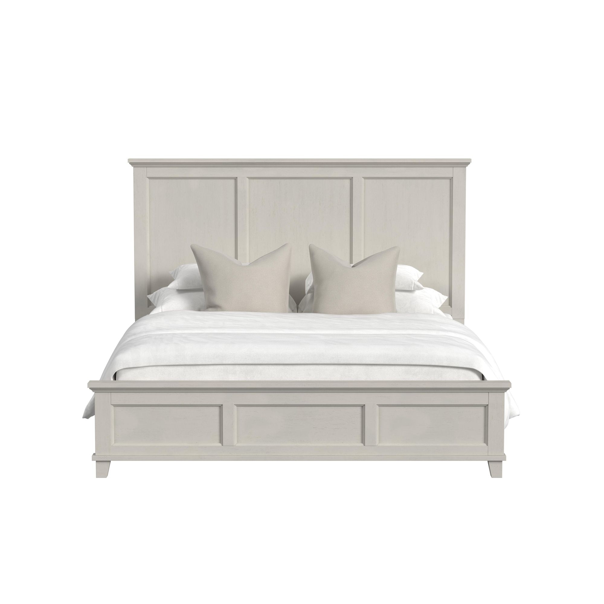 King Panel Bed In Ivory