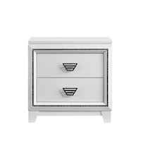 Transitional Nightstand with USB Ports and Felt-Lined Top Drawer