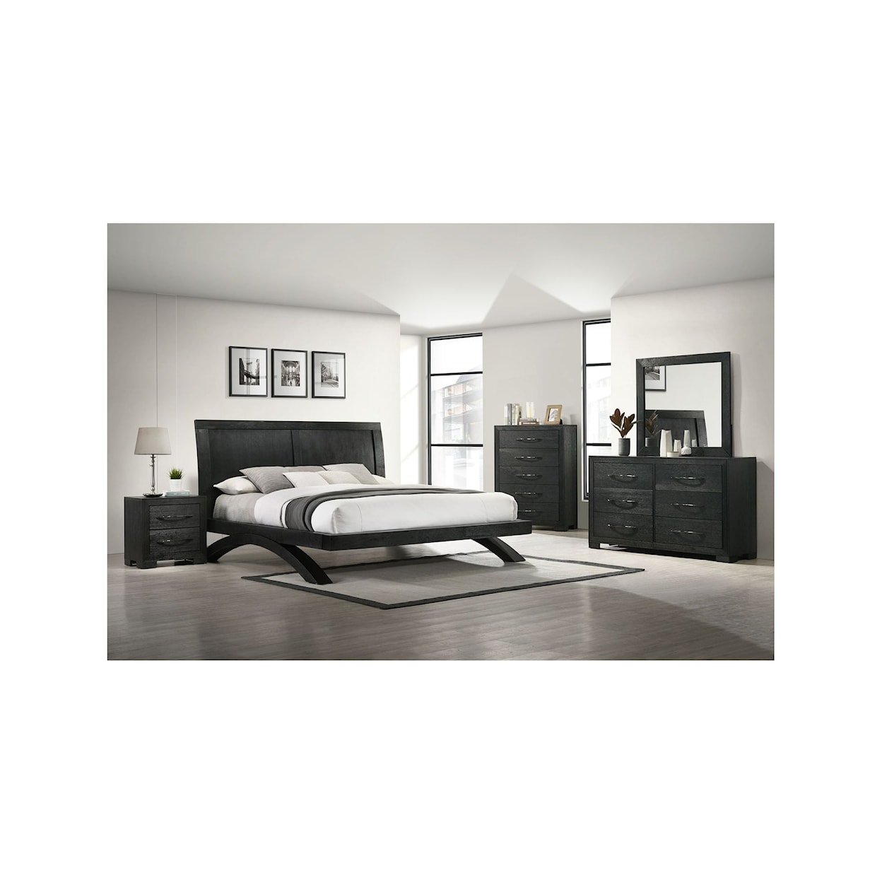 Elements International Allan Twin Bed In Black