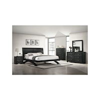 Modern King Panel 3Pc Bedroom Set In Black