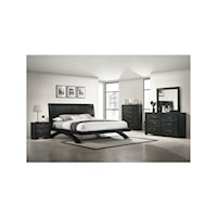 Modern Queen Panel 5Pc Bedroom Set In Black