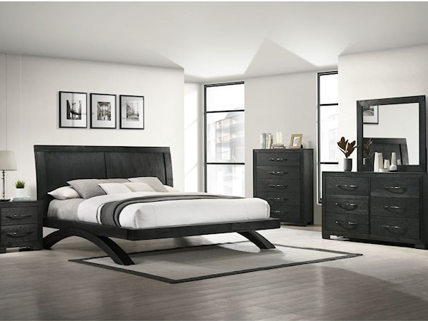 Queen Panel 5Pc Bedroom Set In Black