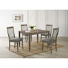 Elements International Alan 5-Piece Counter-Height Dining Set In Grey