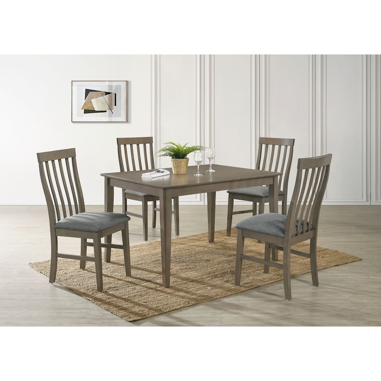 Elements International Alan 5-Piece Counter-Height Dining Set In Grey