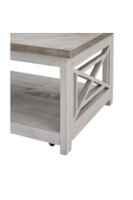 Elements Justina Rustic End Table with Lower Shelf Space