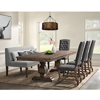 Rustic Dining Room Set with Settee