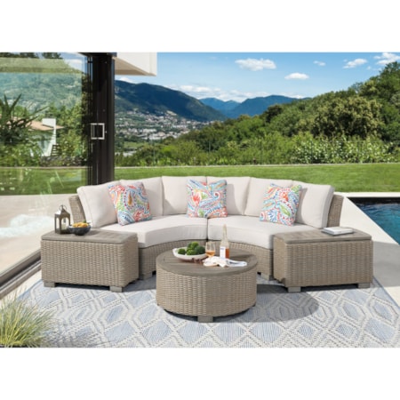 Curved Outdoor Loveseat