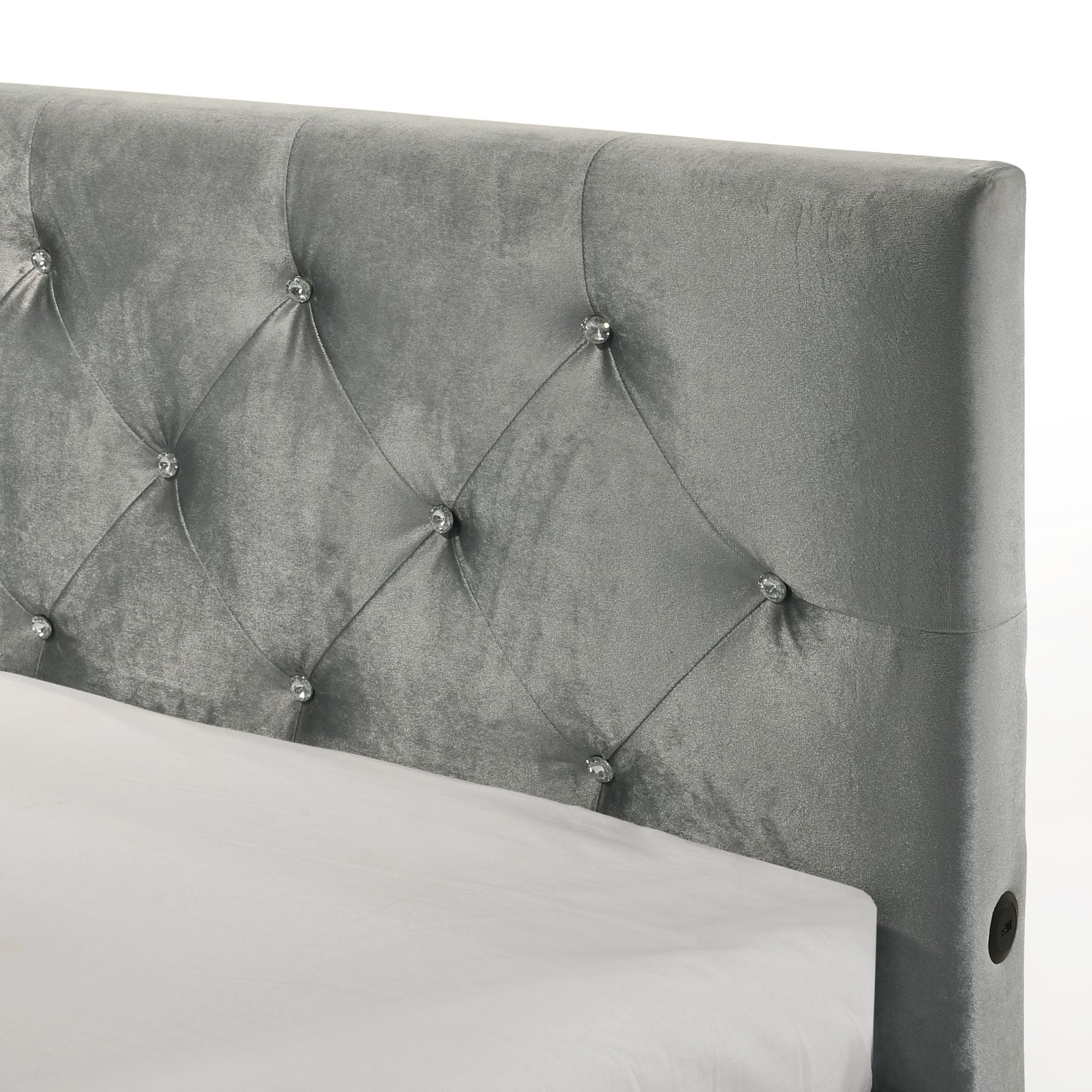 Elements International Amberley Full Upholstered Corner Bed