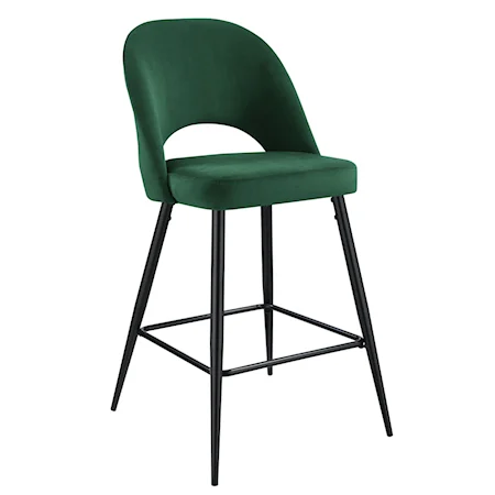 Contemporary Set of 2 Bar Stools with Splayed Legs and Cutout Back Design