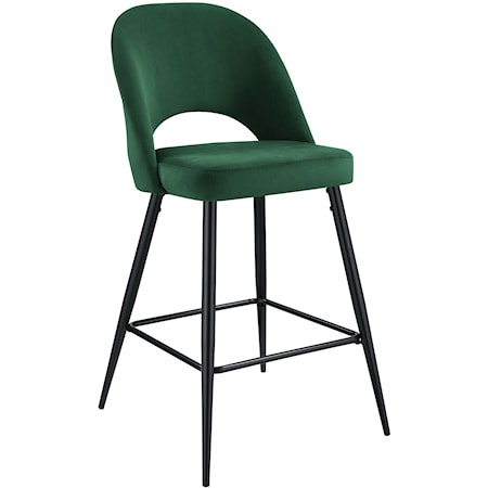 Contemporary Set of 2 Bar Stools with Splayed Legs and Cutout Back Design