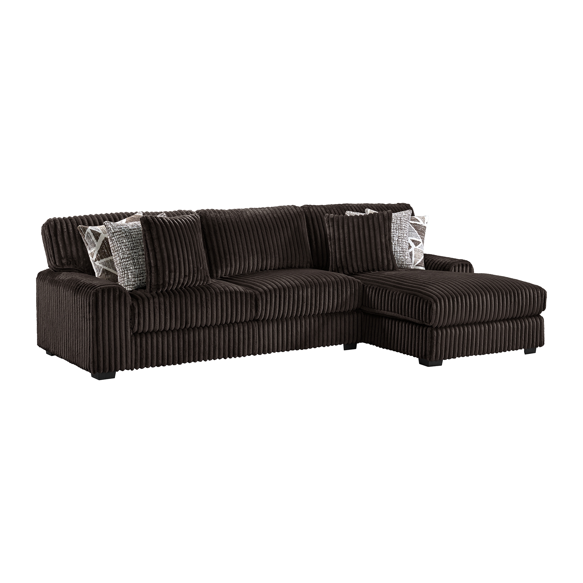 Rhf Chaise In Grand Cord Espresso