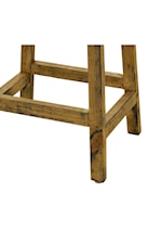 Elements Ibiza Rustic Kitchen Island and Stool Set with 4 Stools