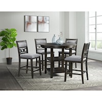 Transitional 5-Piece Counter Height Dining Set
