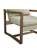 Elements International Spitfire Transitional Accent Chair with Wooden Frame