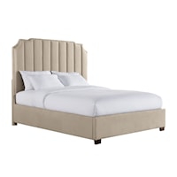 Transitional King Upholstered Bed with Channel Tufted Headboard