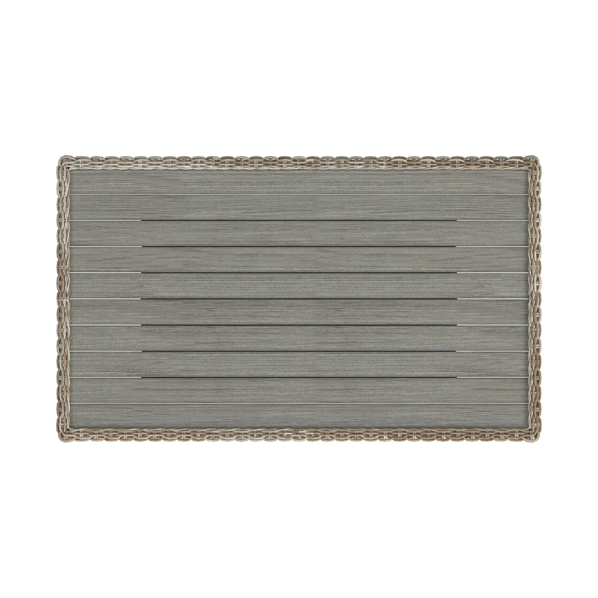 Woven Coffee Table w/Slatted Acacia Top