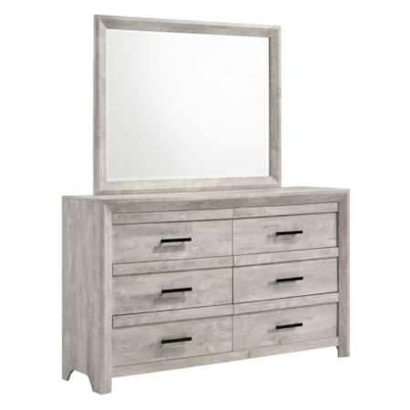 Dresser and Mirror Set