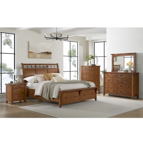 Traditional 5-Piece Sleigh Storage Bedroom Set