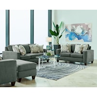 Transitional 2-Piece Sofa and Loveseat Set