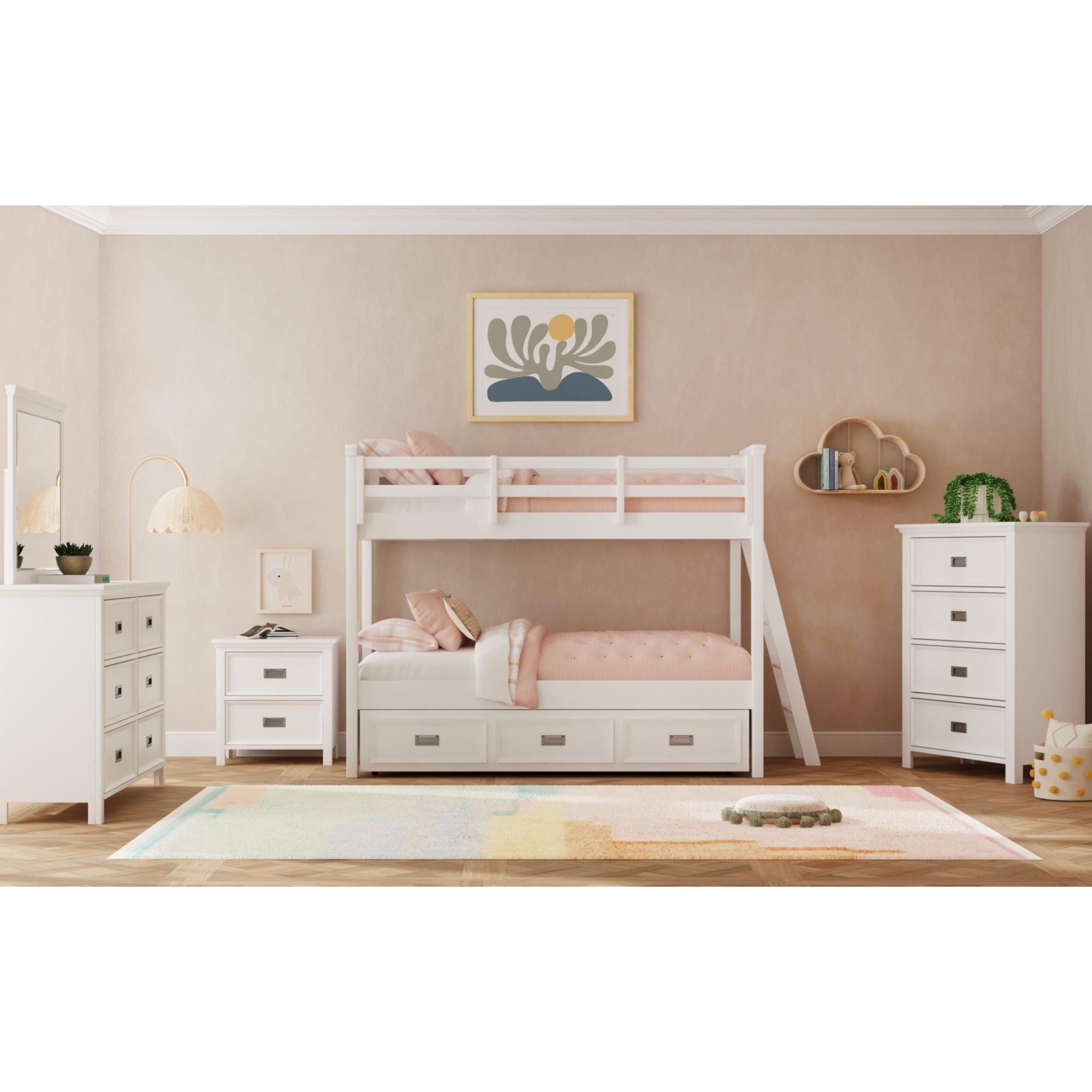 Elements International Hampton Kids Twin Over Twin Bunk Bed