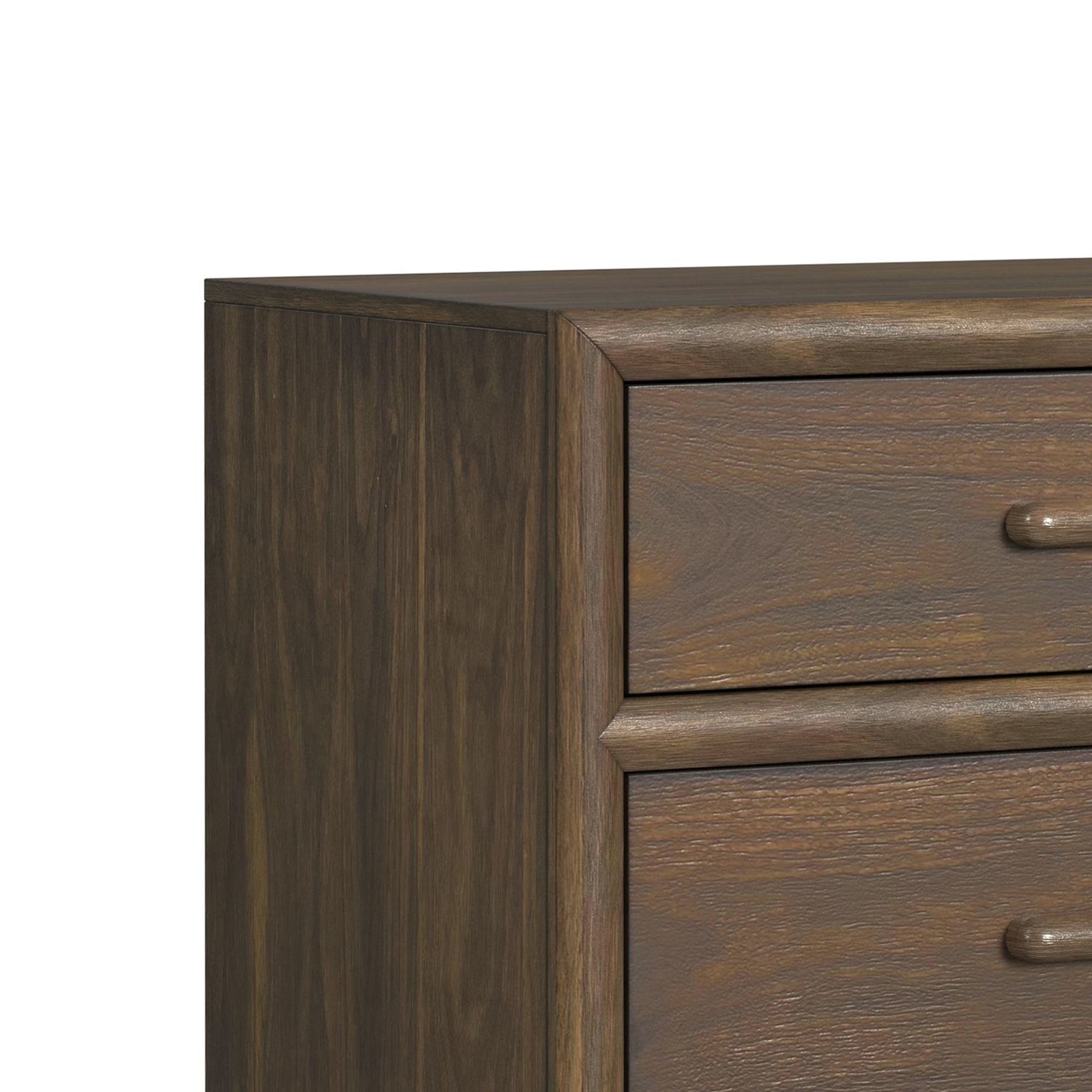 Elements International Brisbane Chest With Led In Brown