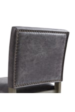 Elements International Collins Transitional Upholstered Dining Host Chair