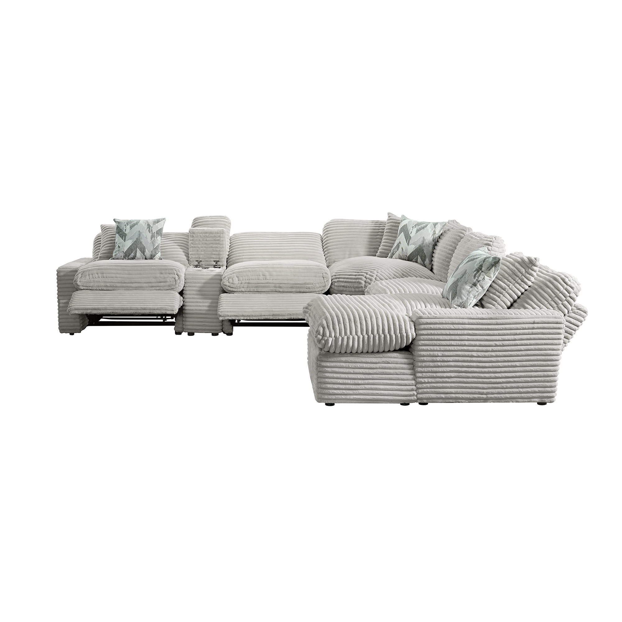 Elements International Las Colinas Sectional Power Motion Armless Chair