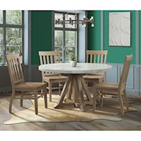 Lakeview Round 5PC Dining Set-Table & Four Chairs