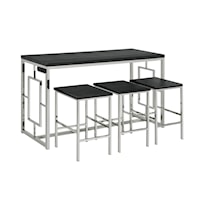Contemporary Bar Table Set with 3 Stools