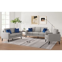 Skylark Loveseat In Valencia Platinum With 2 Pillows