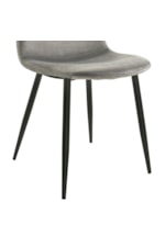 Elements International Isadora Contemporary Set of 2 Upholstered Side Chairs with Tapered Legs