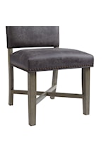 Elements International Collins Collins W/ 2 12"" Leaves 6PC Dining Set in Grey - Table, Four Chairs & Peyton Sectional Sofa