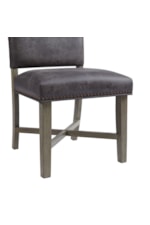 Elements International Collins Transitional Upholstered Dining Host Chair