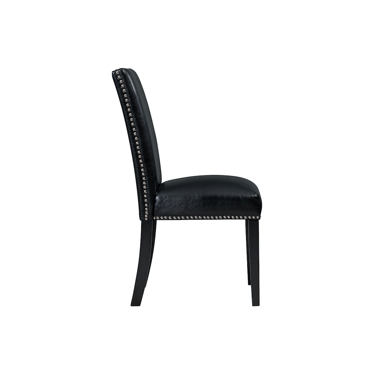 Elements International Meridian NAILHEAD BLACK DINING CHAIR |