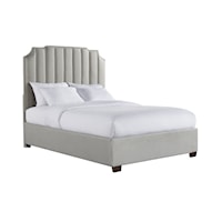 Transitional King Upholstered Bed with Channel Tufted Headboard