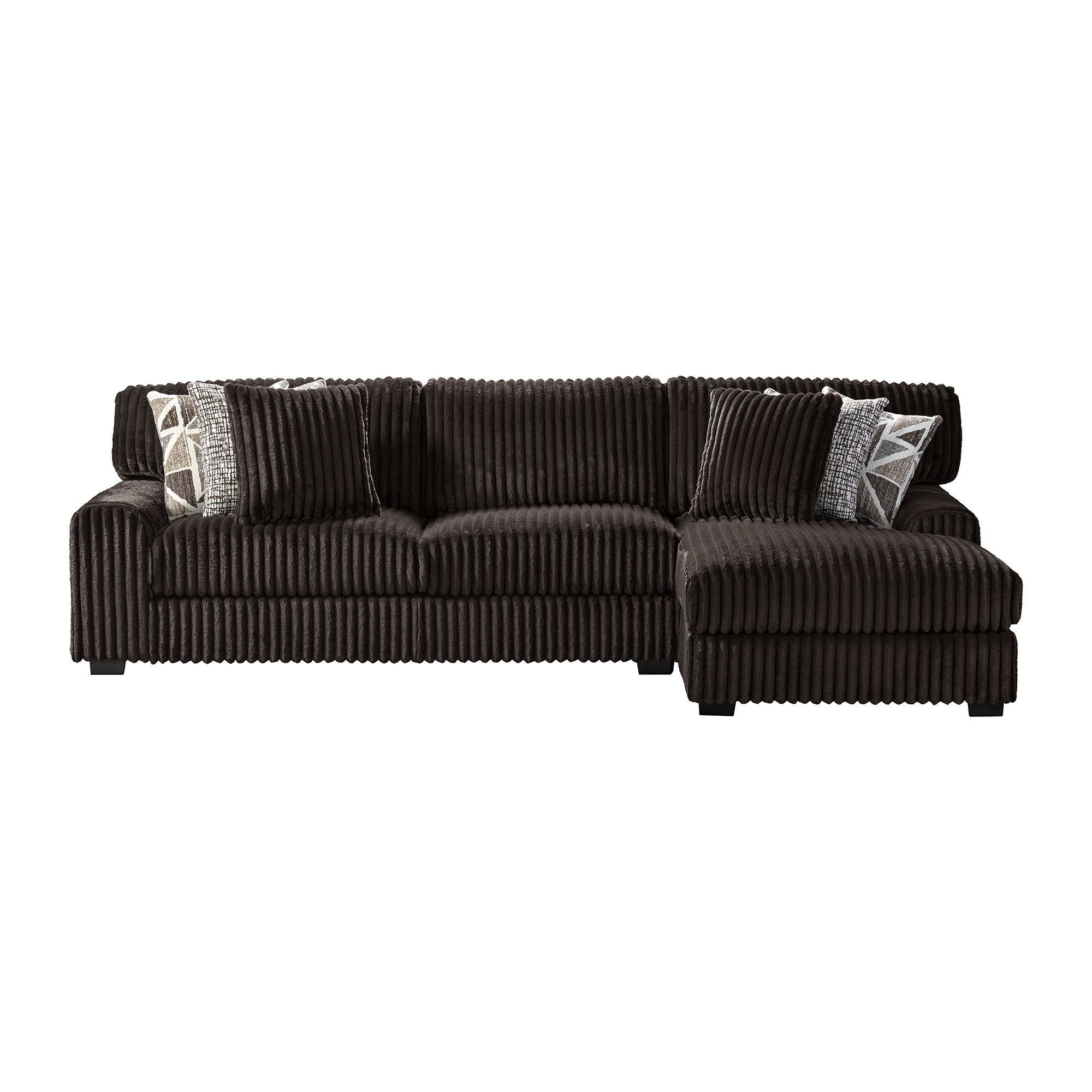 Rhf Chaise In Grand Cord Espresso