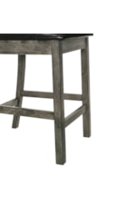 Elements International Nathan Rustic Counter Stool with Fan Back
