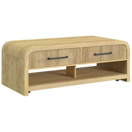 RILEY NATURAL COFFEE TABLE W/CASTER |