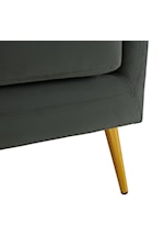 Elements International Joss Contemporary Accent Chair with Natural Wood Legs