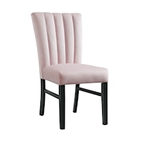 Contemporary Upholstered Side Chair with Channel Tufting