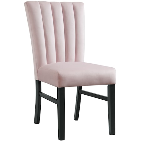 Contemporary Upholstered Side Chair with Channel Tufting