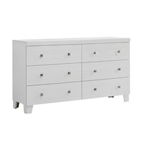 Glam 6-Drawer Dresser with Tapered Feet