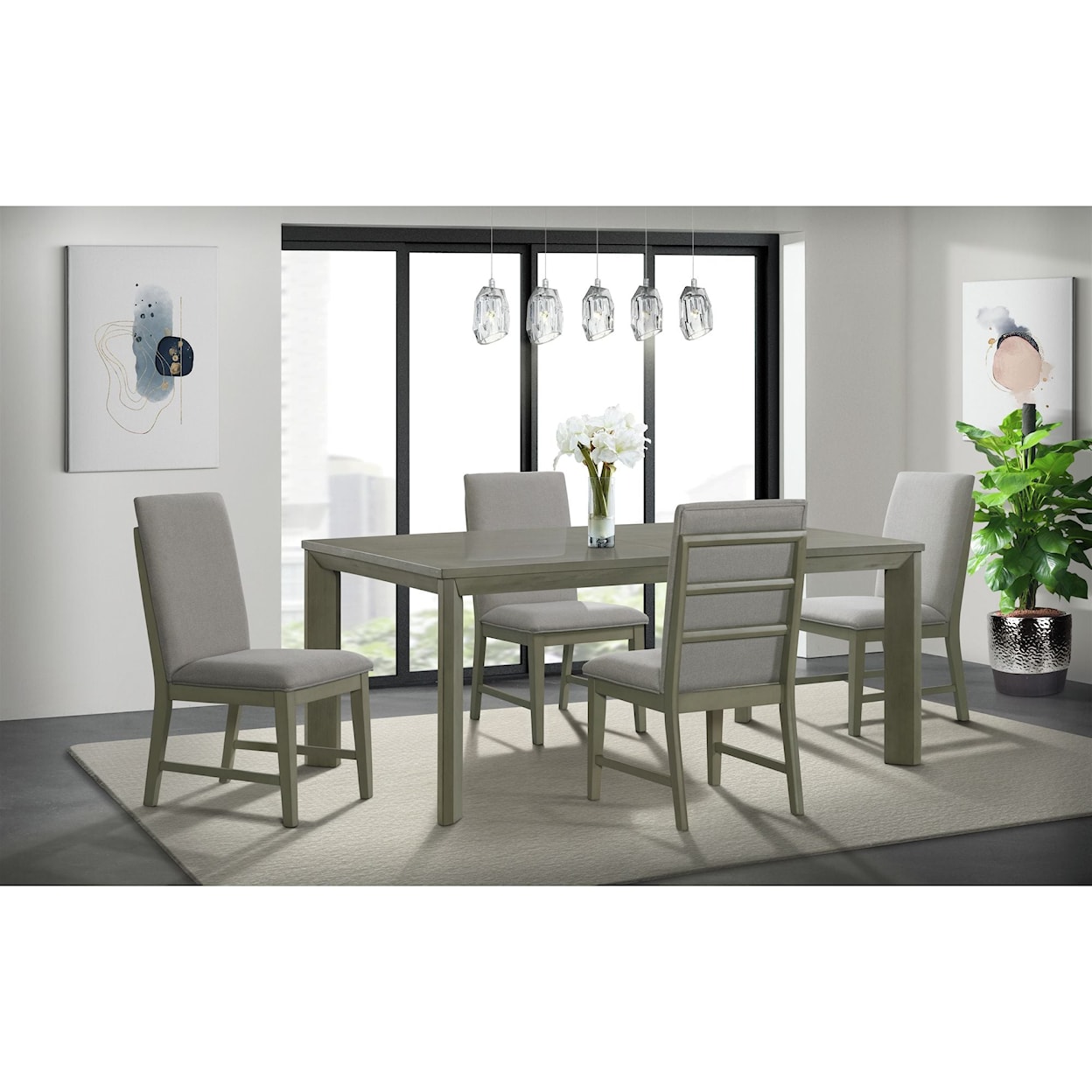 Elements International Zig Dining Room Set