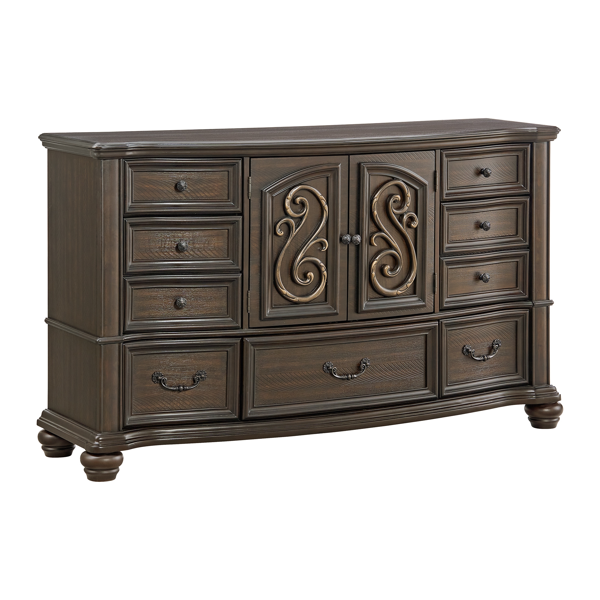 Elements International Brunswick Brunswick 7-Drawer Dresser In Mahogany
