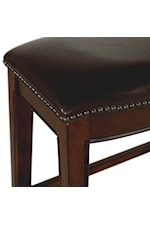Elements International Fiesta Rustic Counter Height Stool with Nailhead Trim