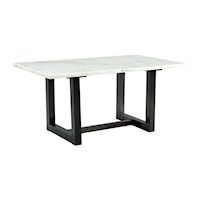 Contemporary Dining Table with White Marble Table Top 